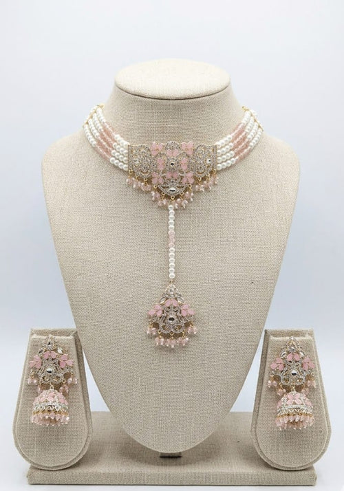 Gulaabi Shehzadi  Choker Set